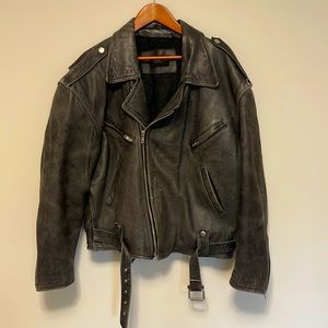 Vintage 80s leather motorcycle jacket. Club Monaco. Fits like Large.